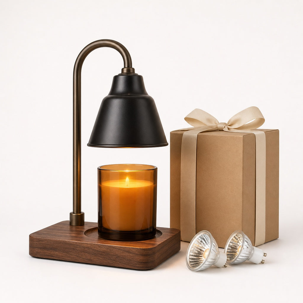 Walnut Base Candle Warmer Lamp - included items