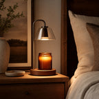 Walnut Base Candle Warmer Lamp - lifestyle scene