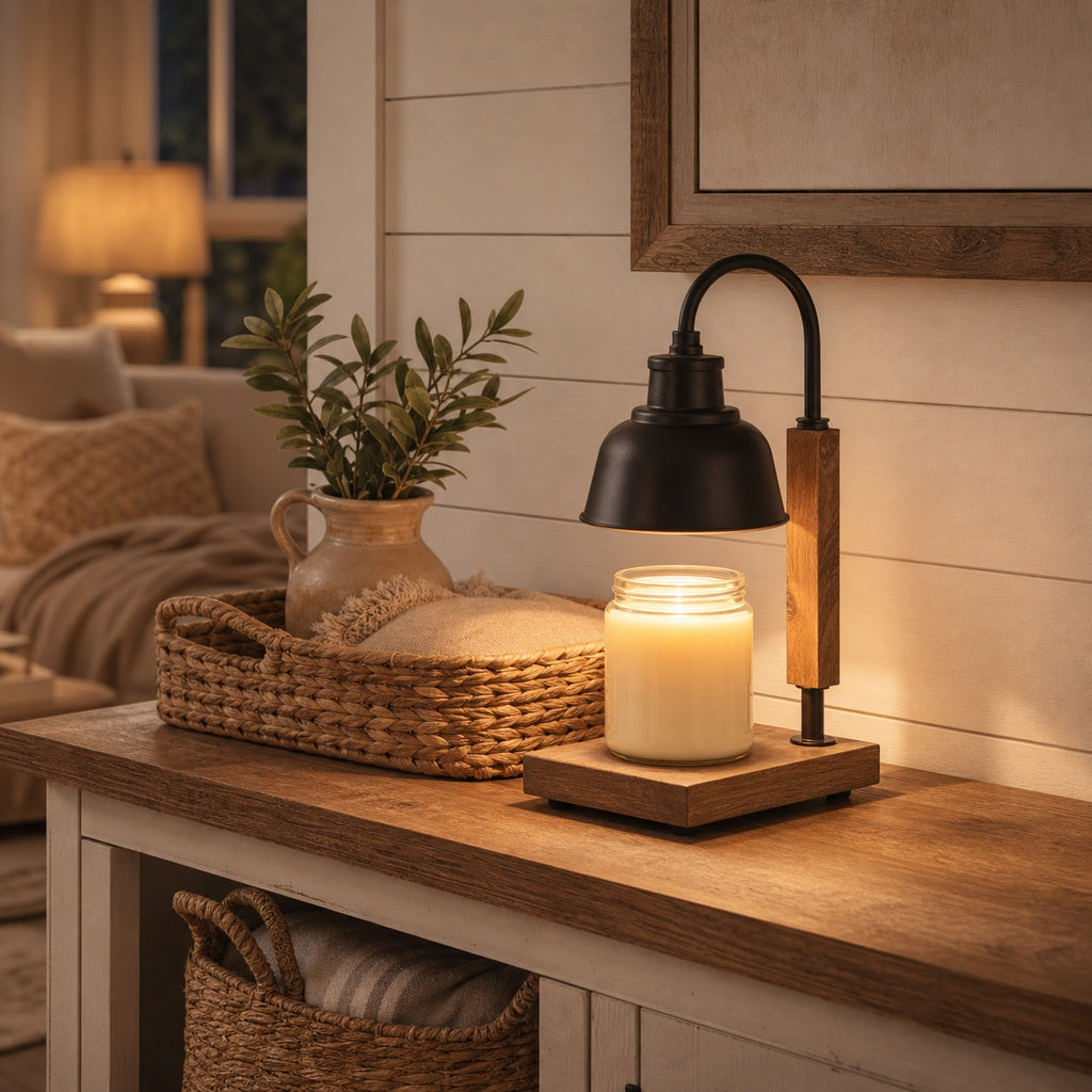 Farmhouse Candle Warmer Lamp - lifestyle scene