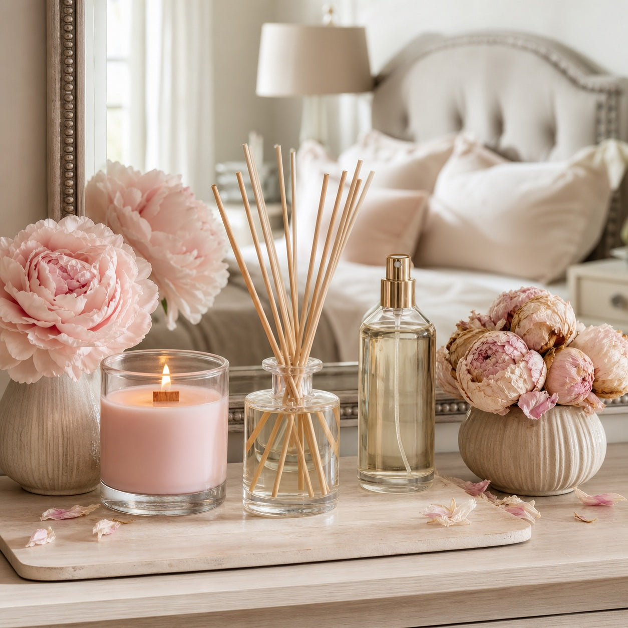 Peony Home Fragrance Gift Set - lifestyle scene