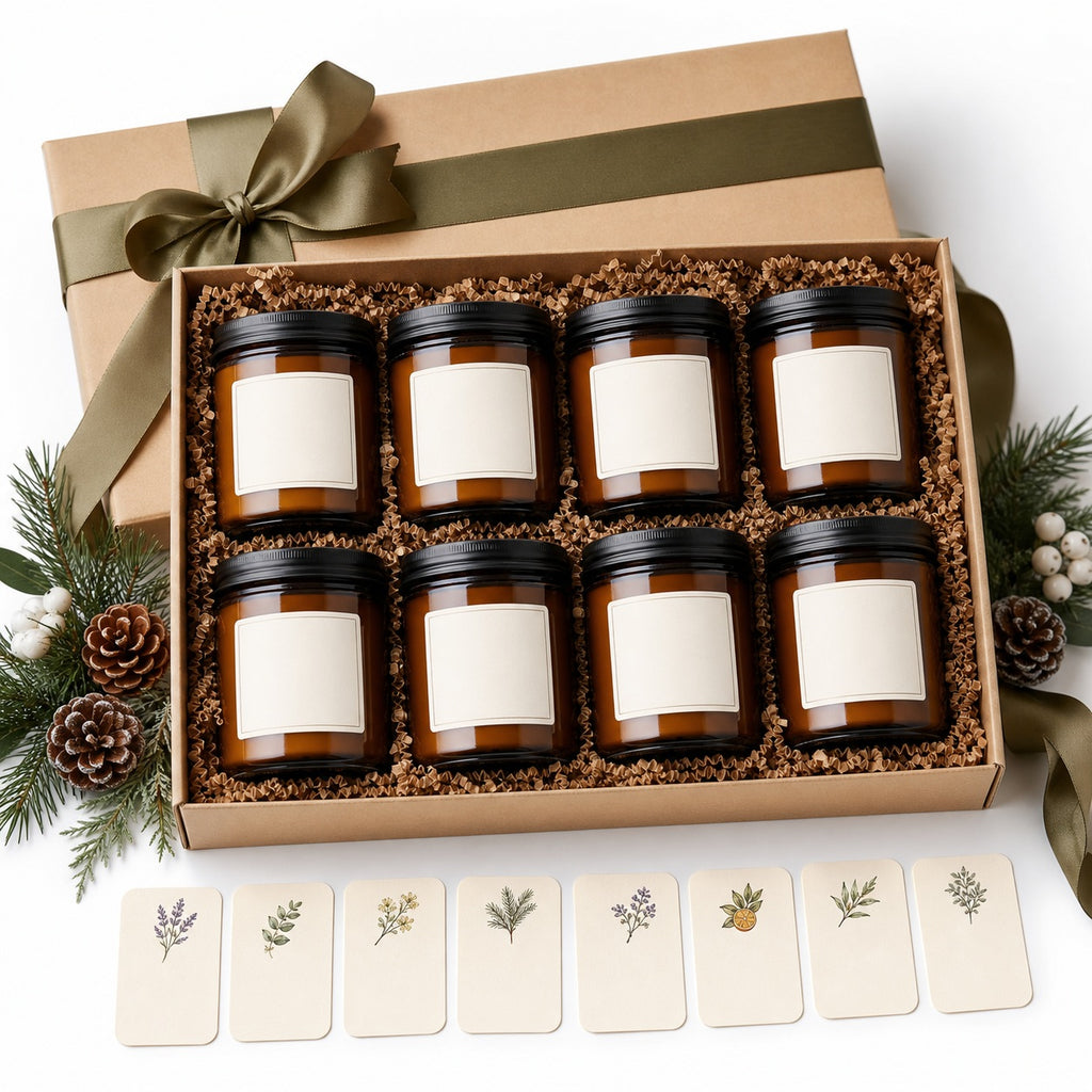 Amber Jar Candle Gift Set - included items