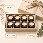 Amber Jar Candle Gift Set - features and dimensions