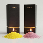 Yellow & Pink Scented Candle Wax Beads 18oz | Refillable Pearled Candles Duo