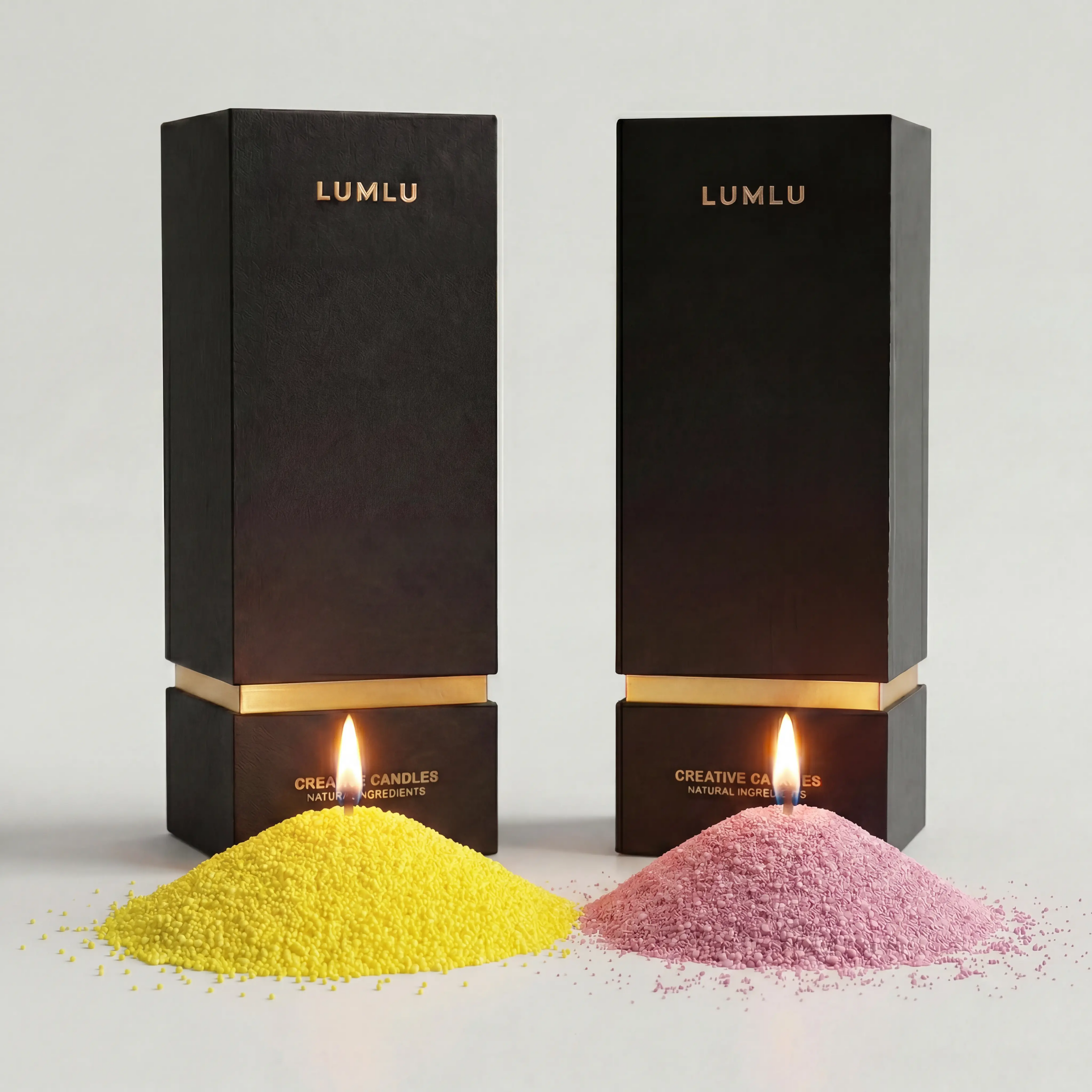 Yellow & Pink Scented Candle Wax Beads 18oz | Refillable Pearled Candles Duo